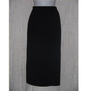 KAREN LESSLY Long Black Acrylic Knit Skirt Petite Medium PM