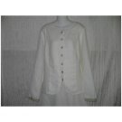New FLAX White Textured LINEN Shapely Tunic Top Jacket Jeanne Engelhart 1G