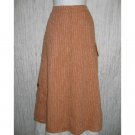 New FLAX Long Burnt Orange Striped LINEN Pocket Skirt Jeanne Engelhart Small S