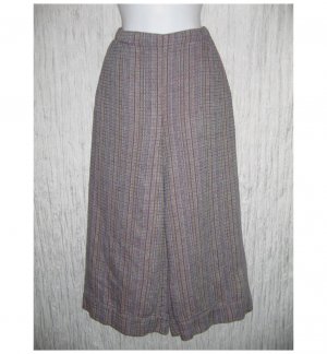 New FLAX Purple Textured LINEN Wide Leg Gauchos Pants Jeanne Engelhart Small S