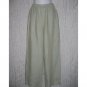 New FLAX Green Crossweave LINEN Floods Pants Jeanne Engelhart Small S