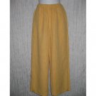 New FLAX Golden Orange Striped LINEN Floods Pants Jeanne Engelhart Small S