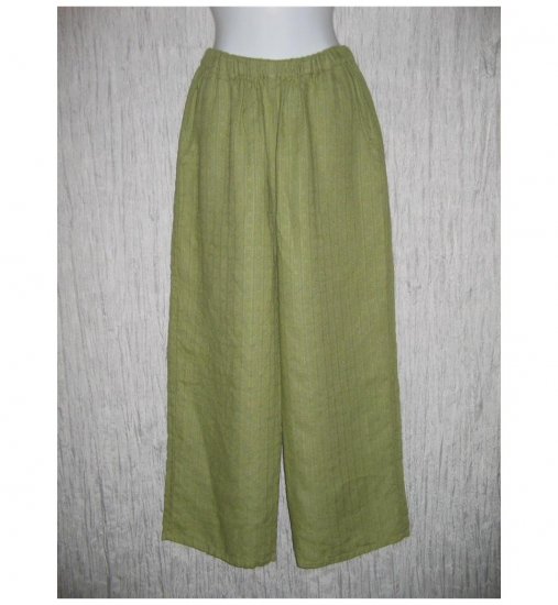New FLAX Soft Green LINEN Floods Pants Jeanne Engelhart Small S