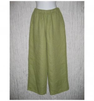 New FLAX Soft Green LINEN Floods Pants Jeanne Engelhart Small S