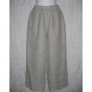 New FLAX Blue Moasic LINEN Floods Pants Jeanne Engelhart Small S