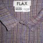 New FLAX Textured Purple LINEN Shapely Jacket Top Jeanne Engelhart Small S