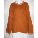 New FLAX Boxy Burnt Orange LINEN Jacket Top Jeanne Engelhart 1G