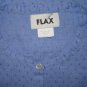 New FLAX Blue Dots Linen Button Tab Tunic Top Shirt Jeanne Engelhart S
