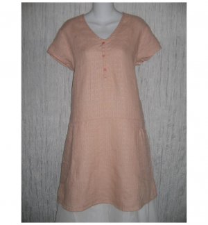New Flax Soft Pink LINEN Tunic Dress Jeanne Engelhart Small S