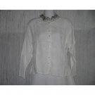 Putumayo White Embroidered Rayon Button Shirt Tunic Top Small S