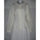 Solitaire Shapely White Cotton Button Shirt Tunic Top X-Large XL