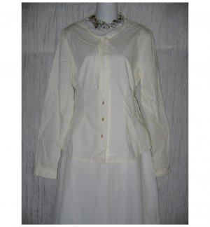 Solitaire Shapely White Cotton Button Shirt Tunic Top X-Large XL