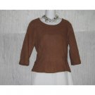 FLAX Skirted Brown Linen Pullover Shirt Tunic Top Jeanne Engelhart Petite P