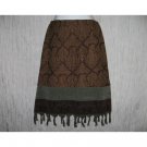 J. Jill Short Shapely Wool Tapestry Tassel Trim Skirt 6