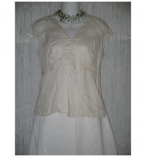 Saint Tropez West Soft Natural Linen Shapely Shirt Medium M