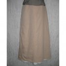 NWT FLAX Long & Full Soft Cotton Beige Button Skirt Jeanne Engelhart 1G