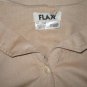 NWT FLAX Soft Cotton Beige Button Shirt Tunic Top Jeanne Engelhart 1G