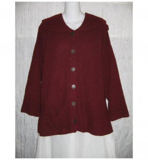 FLAX by Angelheart Merino Wool Cardigan Sweater Jeanne Engelhart S M