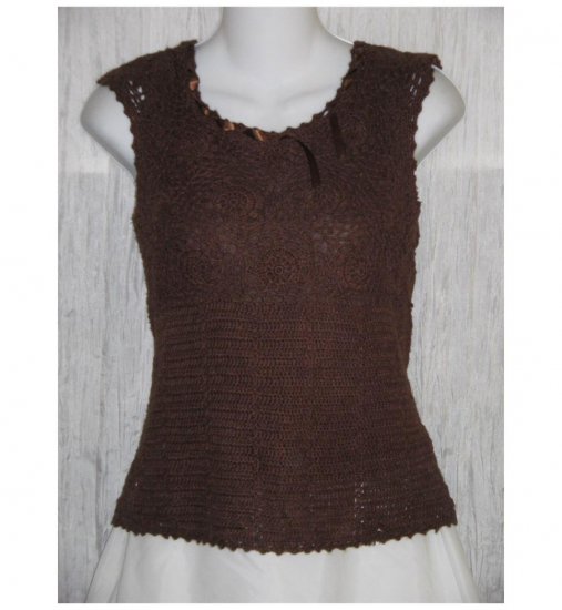 Bandolino Brown Shapely Ramie Ribbon Sweater Medium M