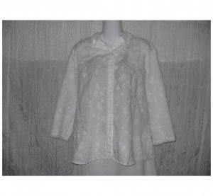 E-Col-O-Gie ecologie White Linen Button Shirt Tunic Top X-Large XL