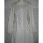 David Albow NY Shapely White Button Shirt Tunic Top Small S