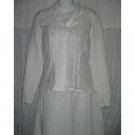 April Cornell Trading White Embroidered Linen Button Shirt Tunic Top Small Petite SP