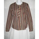 NWT Solitaire Shapely Striped Cotton Button Shirt Tunic Top Medium M