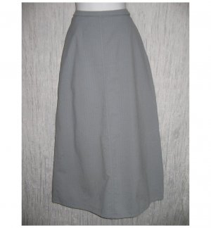 FLAX Long Full Blue Gray Textured Cotton Skirt Jeanne Engelhart Small S