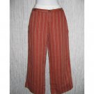 New Solitaire Terracotta Stripe Linen Pants Medium M
