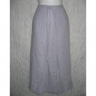 FLAX Blue Gray Linen A-Line Wrap Front Skirt Jeanne Engelhart 1G