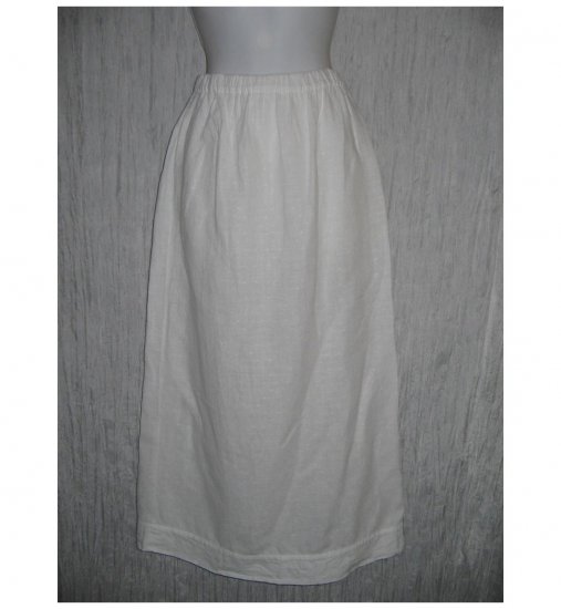 FLAX Long White Linen Skirt Jeanne Engelhart Small S