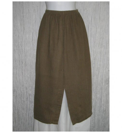 Tom Tom Boutique Long Brown Linen Skirt Small S