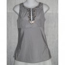 NWOT New York & Company Shapely Blue Gray Silk Sequin Tank Top Shirt 4