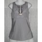 NWOT New York & Company Shapely Blue Gray Silk Sequin Tank Top Shirt 4