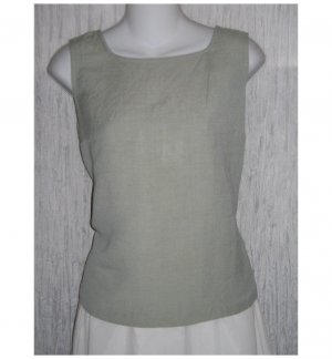 J. Jill Shapely Blue Linen Tank Top Shirt Large L