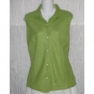 GAP Green Bias Cut Linen Collared Tank Top Shirt Small S