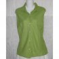 GAP Green Bias Cut Linen Collared Tank Top Shirt Small S