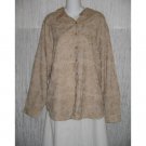 NWT C.S.T. Sport Brown Floral Weave Button Shirt Tunic Top 22W