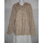 NWT C.S.T. Sport Brown Floral Weave Button Shirt Tunic Top 22W