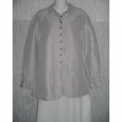 J. Jill Lavender Gray Silk & Linen Skirted Button Shirt Tunic Top Small S