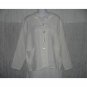 Match Point White Linen Button Jacket Top Small Medium S M