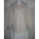 CARBON Beige Cotton Button Shirt Tunic Top Large L