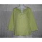 Malcolm & Co. Green Irish Linen Tunic Top Shirt Small S