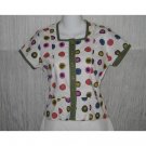 Solitaire Shapely Cotton Button Shirt Top X-Small XS
