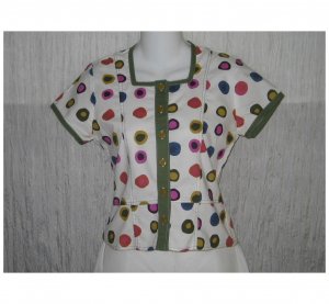 Solitaire Shapely Cotton Button Shirt Top X-Small XS