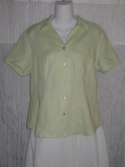 Richard Malcolm Green Irish Linen Button Shirt Top X-Large XL