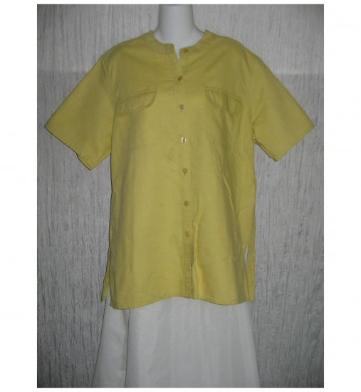 100% Avenue Green Linen & Cotton Button Shirt Tunic Top 14/16