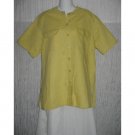 100% Avenue Green Linen & Cotton Button Shirt Tunic Top 14/16