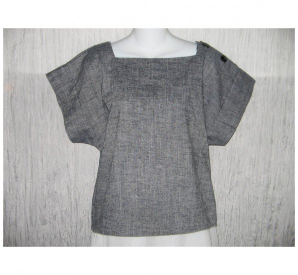 SJ Sport Boxy Gray Vintage Style Pullover Shirt Tunic Top Medium M