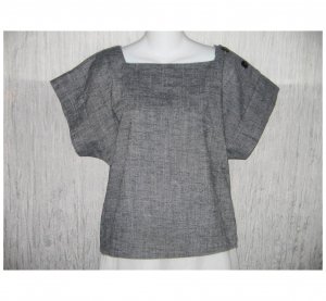 SJ Sport Boxy Gray Vintage Style Pullover Shirt Tunic Top Medium M